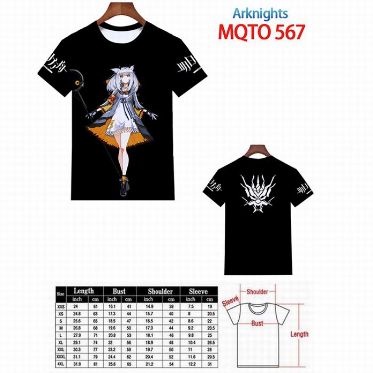 Arknights Full color printed short sleeve t-shirt 9 sizes from XXS to 4XL MQTO-567