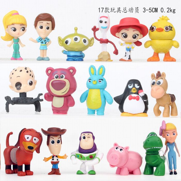 Toy Story a Set of seventeen  Bagged Figure Decoration 3-5CM