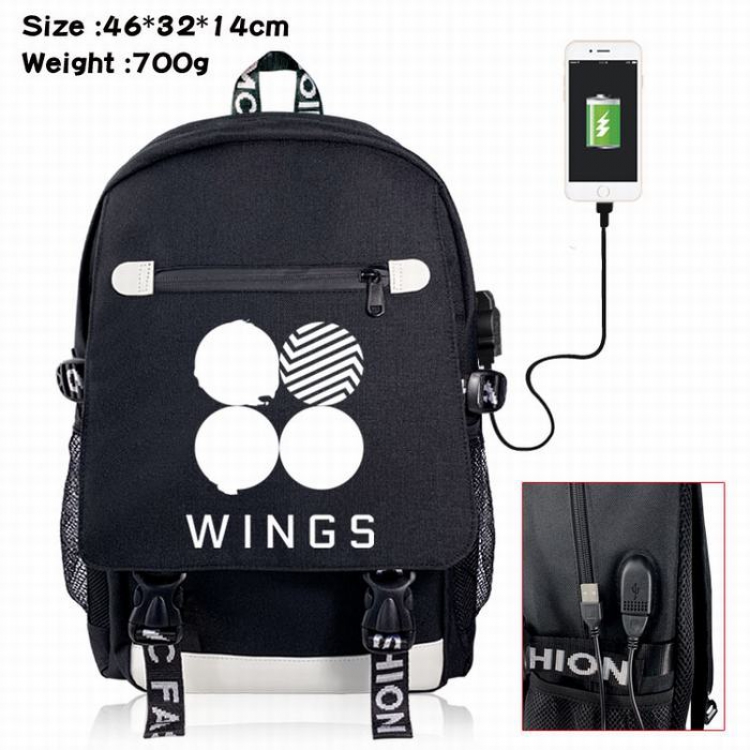 BTS Canvas Data line Backpack Bag