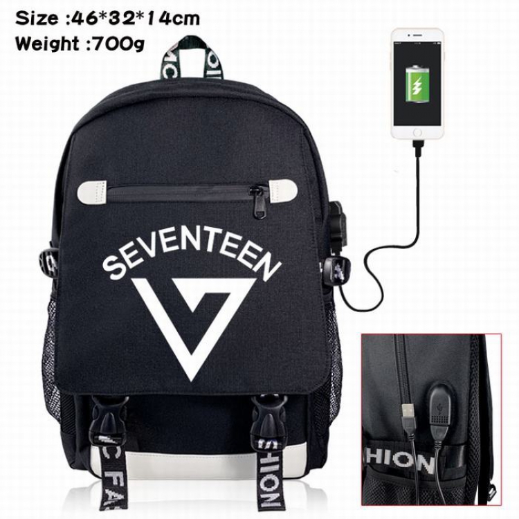 Seventeen Canvas Data line Backpack Bag