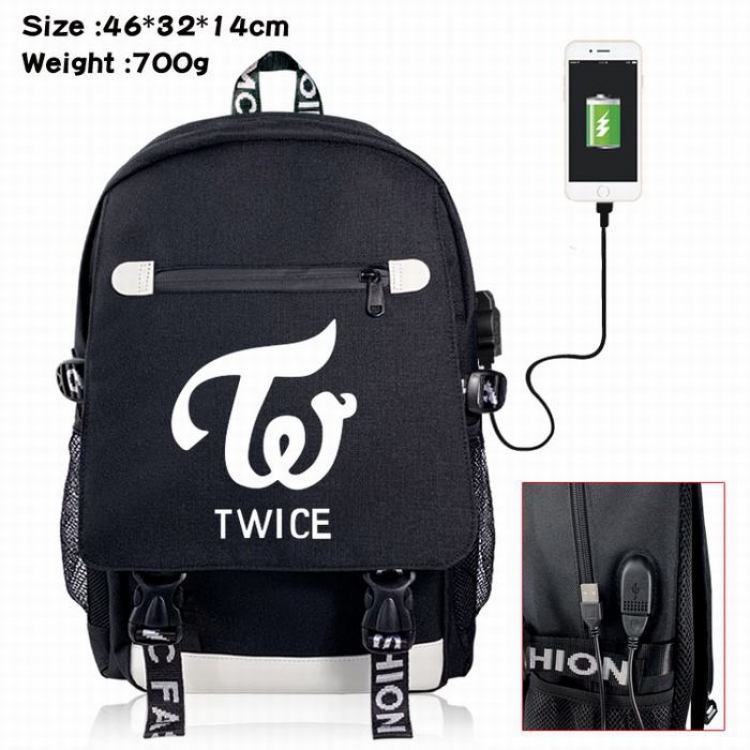 TWICE Canvas Data line Backpack Bag