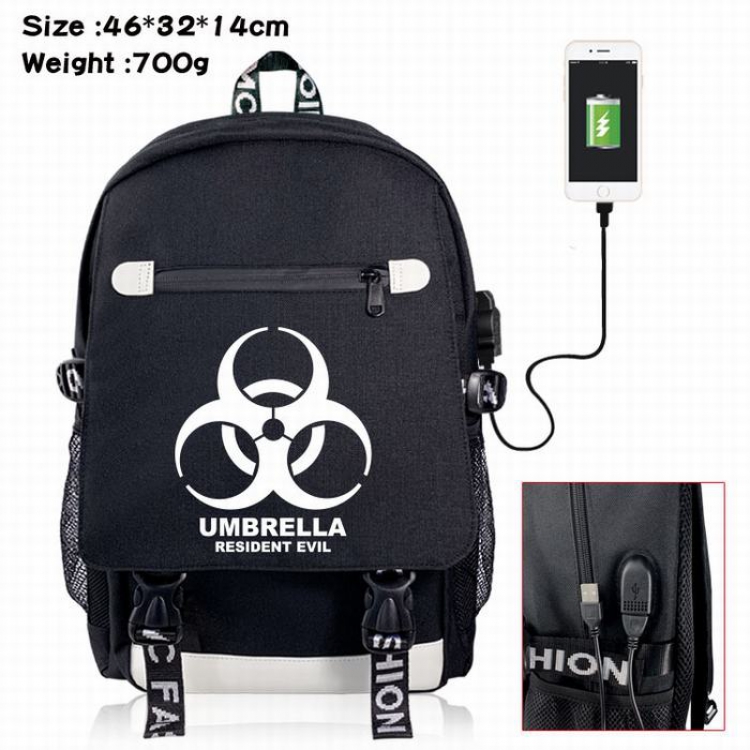 Resident Evil Canvas Data line Backpack Bag