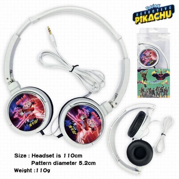 Detective Pikachu Headset Head-mounted Earphone Headphone 110G