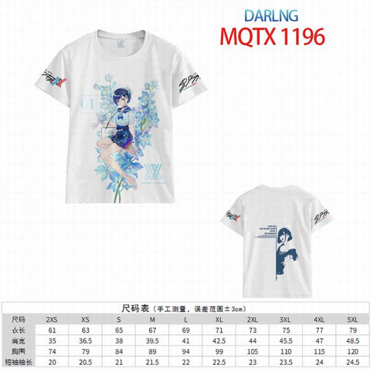 DARLING in the FRANX Full color printed short sleeve t-shirt 10 sizes from XXS to 5XL MQTX-1196