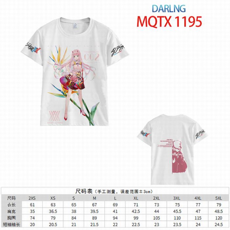 DARLING in the FRANX Full color printed short sleeve t-shirt 10 sizes from XXS to 5XL MQTX-1195