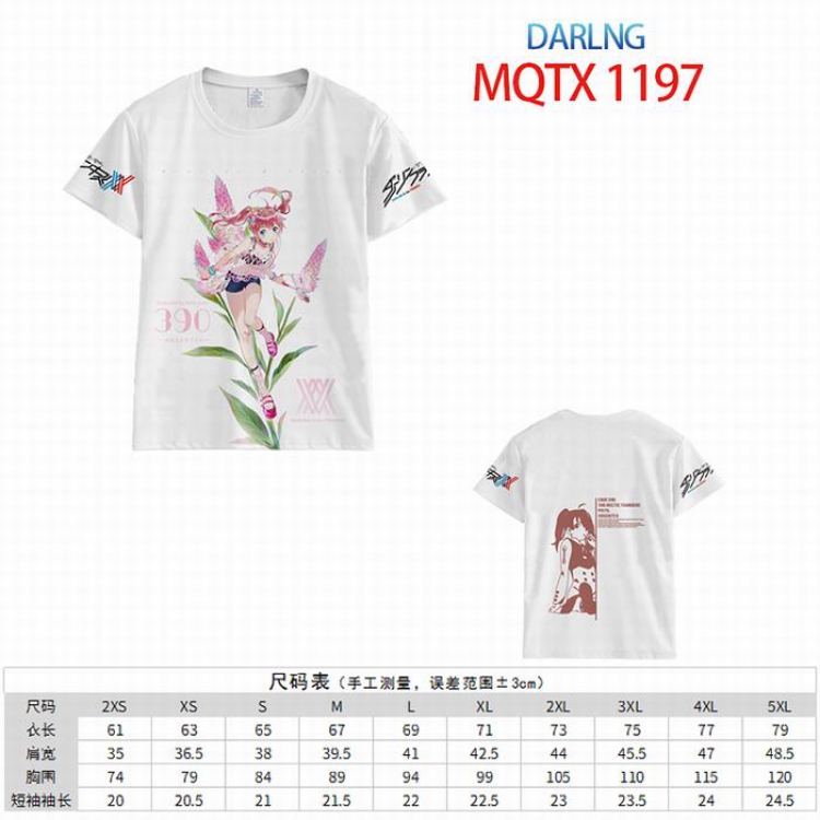 DARLING in the FRANX Full color printed short sleeve t-shirt 10 sizes from XXS to 5XL MQTX-1197