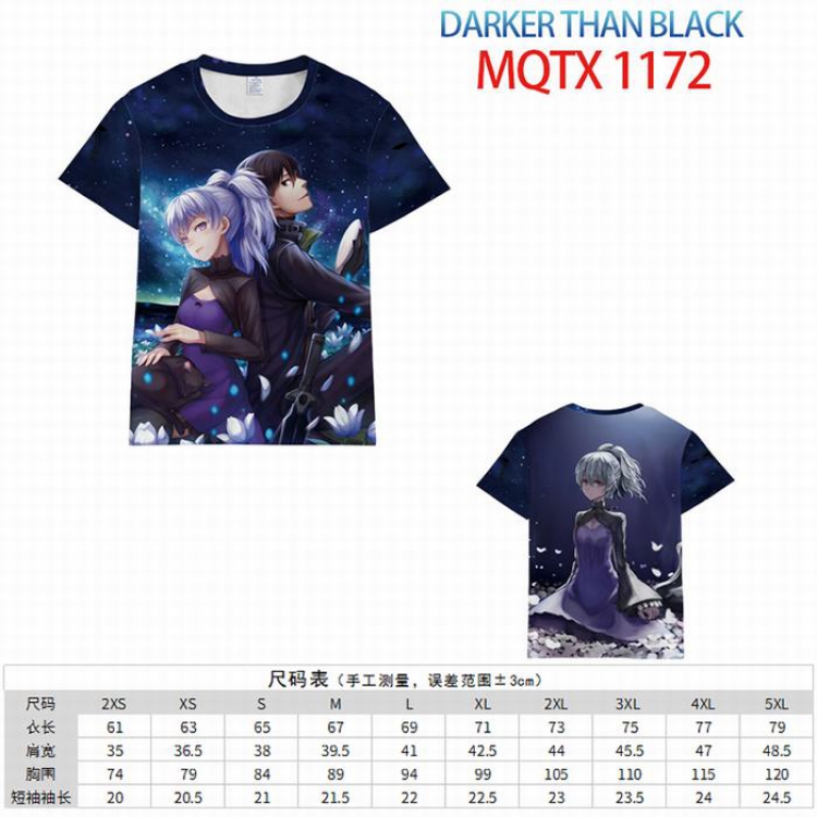 Darker than black Full color printed short sleeve t-shirt 10 sizes from XXS to 5XL MQTX-1172