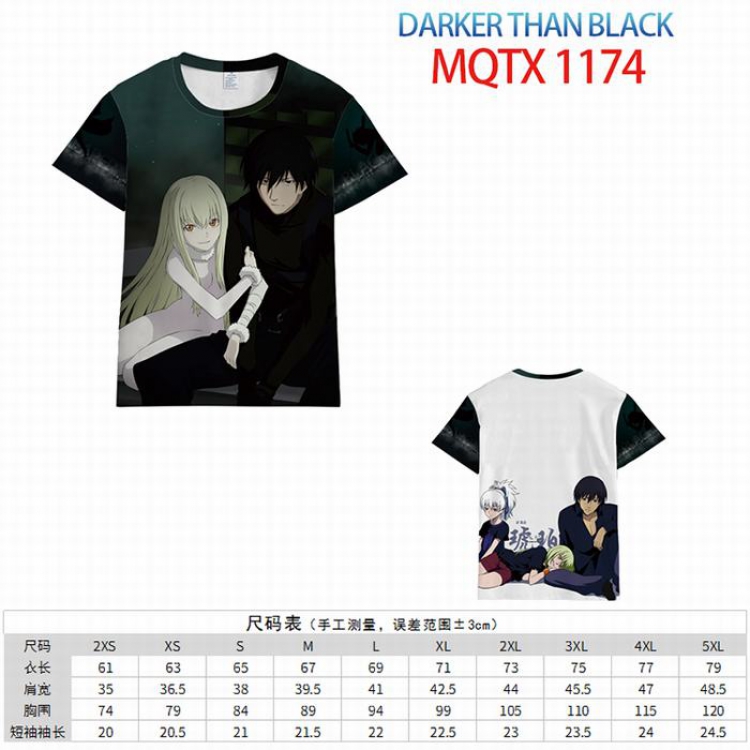 Darker than black Full color printed short sleeve t-shirt 10 sizes from XXS to 5XL MQTX-1174