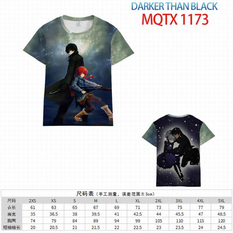 Darker than black Full color printed short sleeve t-shirt 10 sizes from XXS to 5XL MQTX-1173