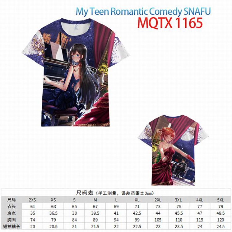 My Teen Romantic Comedy SNAFU Full color printed short sleeve t-shirt 10 sizes from XXS to 5XL MQTX-1165