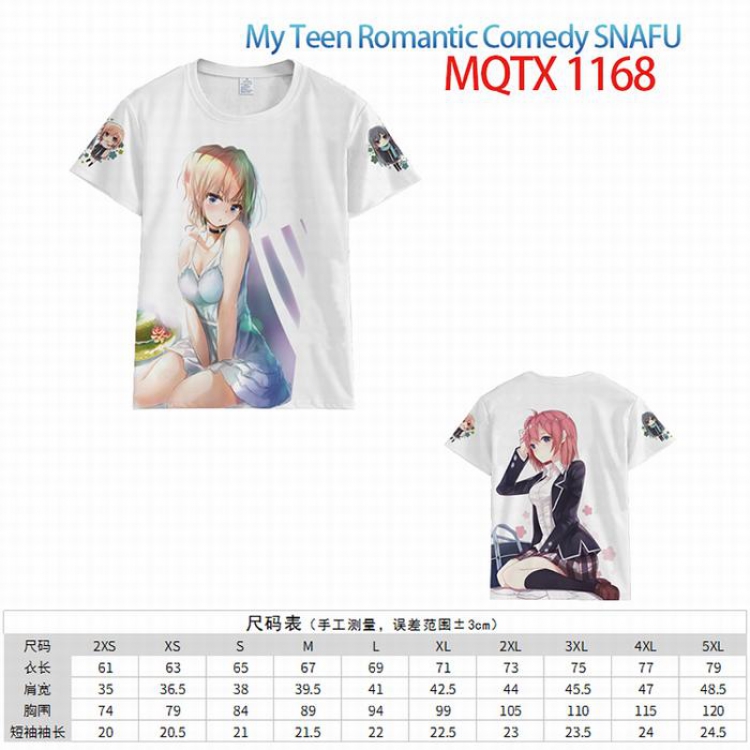 My Teen Romantic Comedy SNAFU Full color printed short sleeve t-shirt 10 sizes from XXS to 5XL MQTX-1168