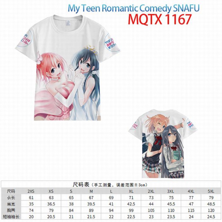 My Teen Romantic Comedy SNAFU Full color printed short sleeve t-shirt 10 sizes from XXS to 5XL MQTX-1167