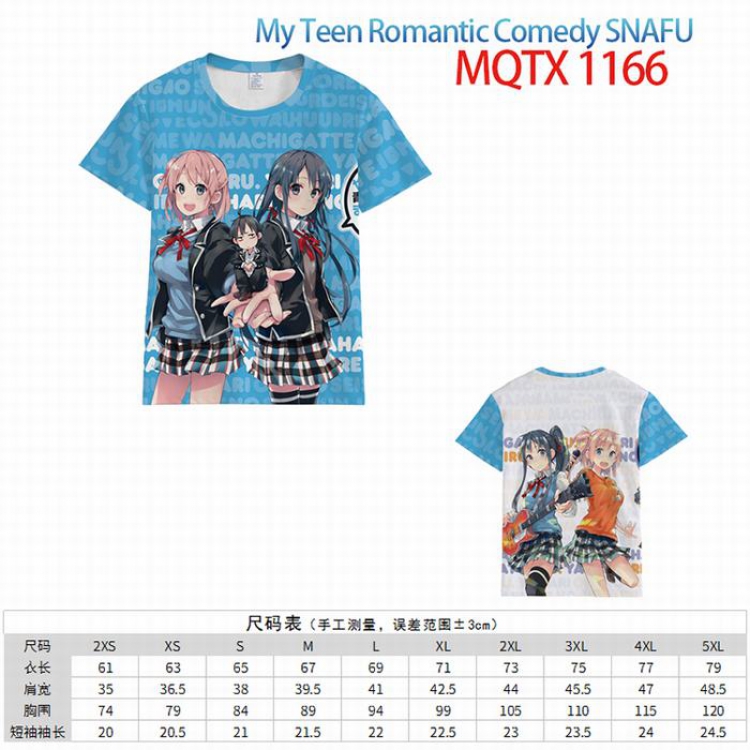 My Teen Romantic Comedy SNAFU Full color printed short sleeve t-shirt 10 sizes from XXS to 5XL MQTX-1166