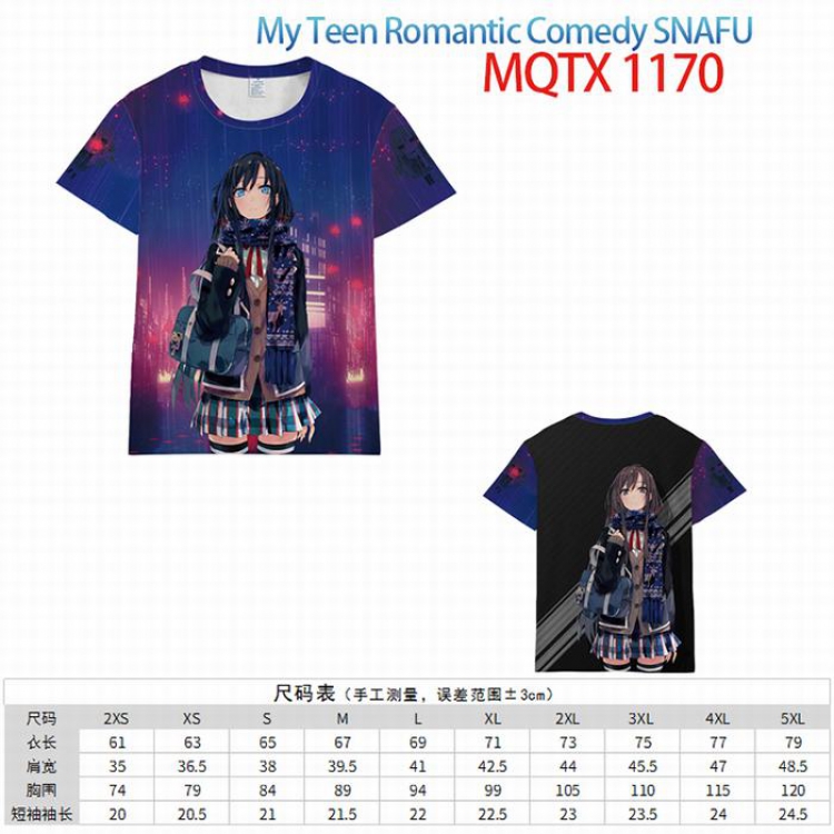 My Teen Romantic Comedy SNAFU Full color printed short sleeve t-shirt 10 sizes from XXS to 5XL MQTX-1170