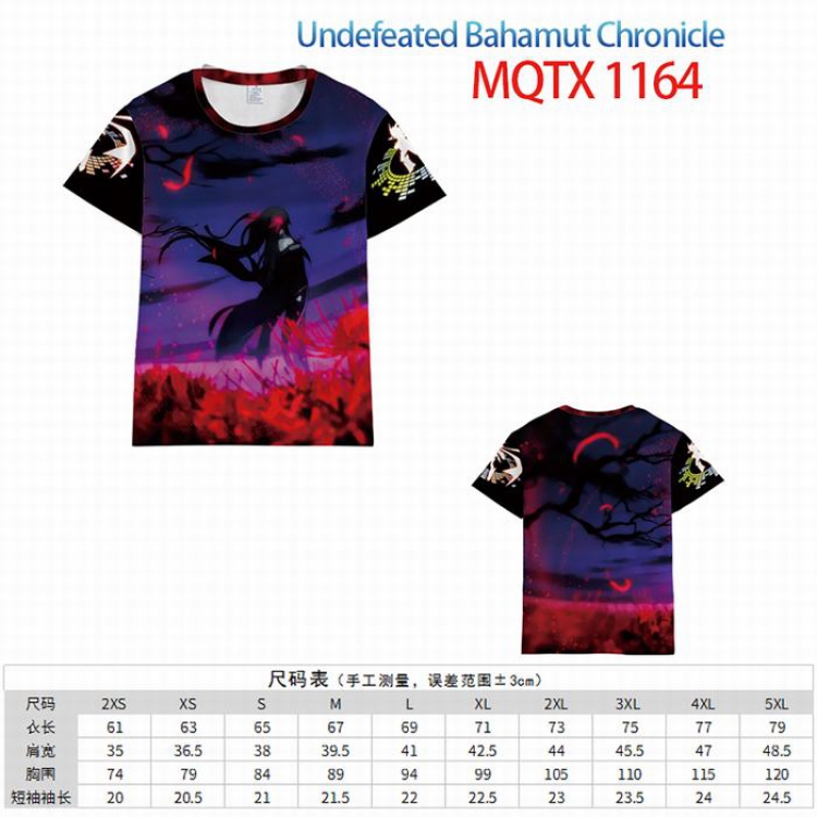 UNDEFEATED BAHAMUT CHRONICLE Full color printed short sleeve t-shirt 10 sizes from XXS to 5XL MQTX-1164