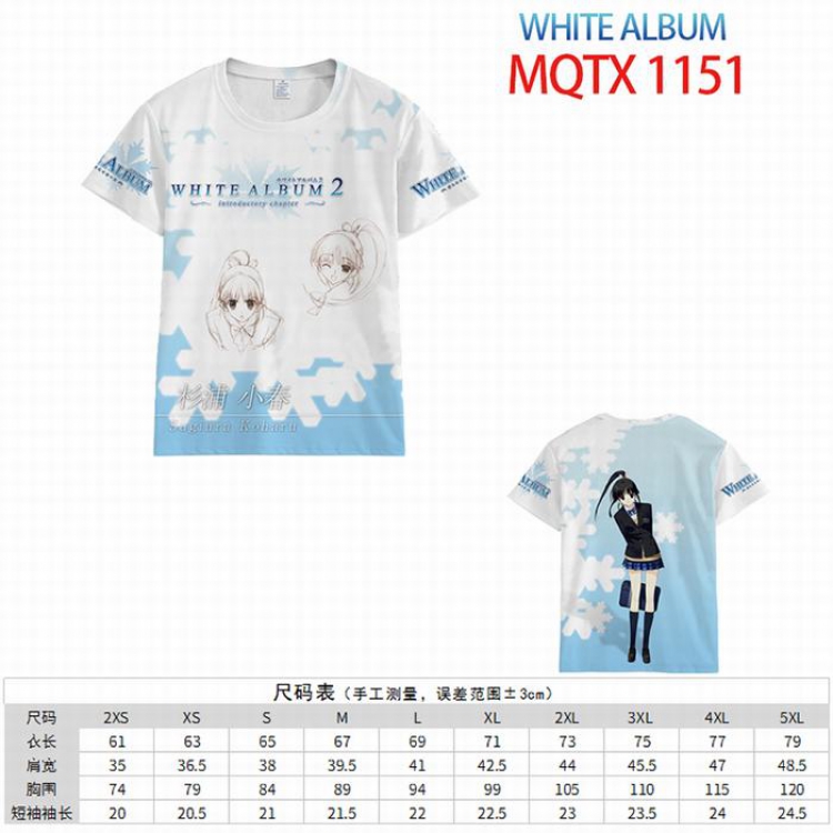 WHITE ALBUM Full color printed short sleeve t-shirt 10 sizes from XXS to 5XL MQTX-1151