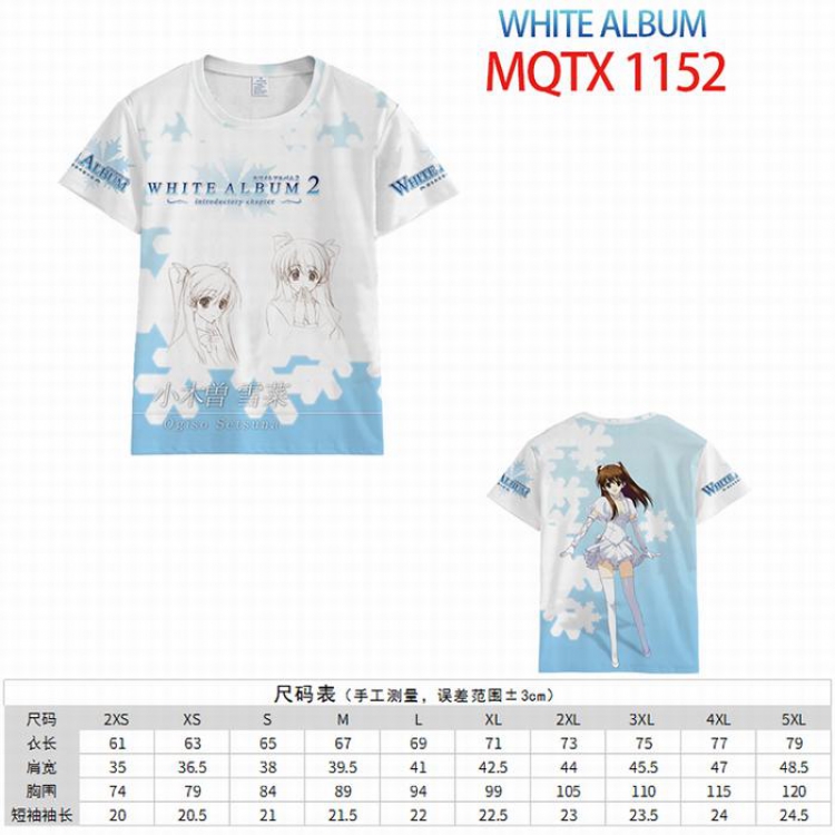 WHITE ALBUM Full color printed short sleeve t-shirt 10 sizes from XXS to 5XL MQTX-1152