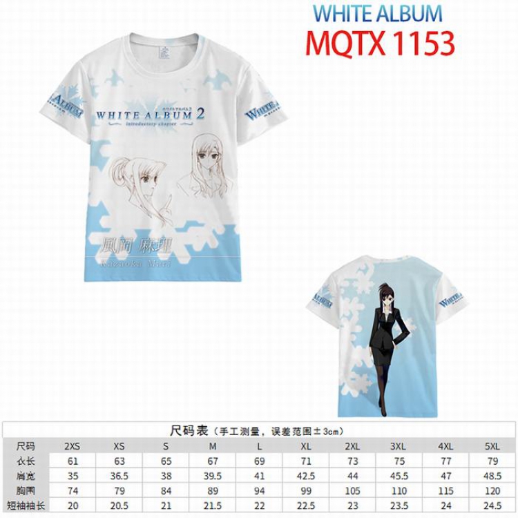 WHITE ALBUM Full color printed short sleeve t-shirt 10 sizes from XXS to 5XL MQTX-1153