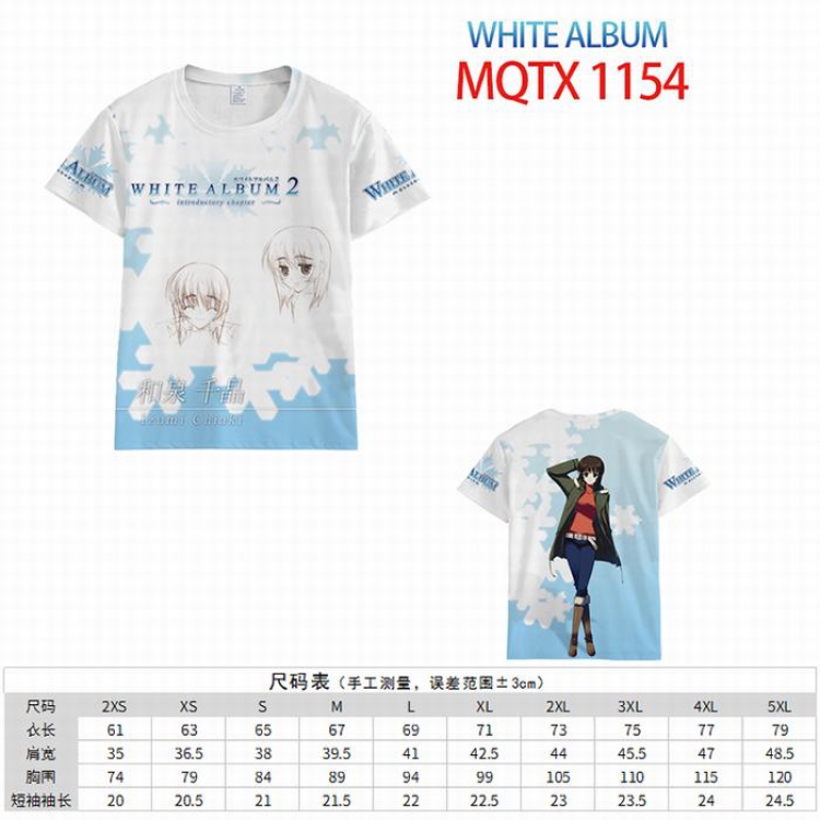 WHITE ALBUM Full color printed short sleeve t-shirt 10 sizes from XXS to 5XL MQTX-1154