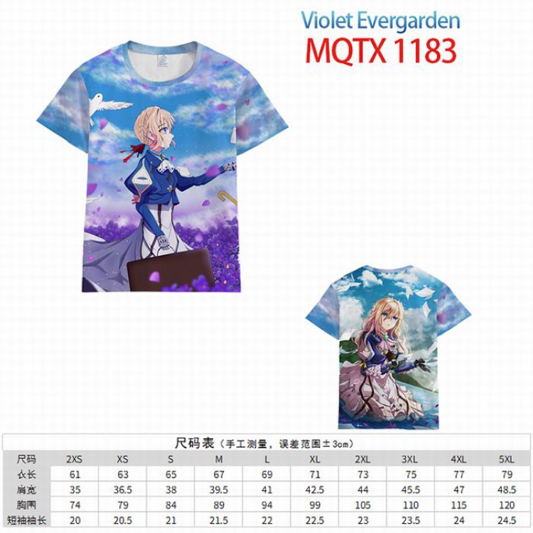 Violet Evergarden Full color printed short sleeve t-shirt 10 sizes from XXS to 5XL MQTX-1183