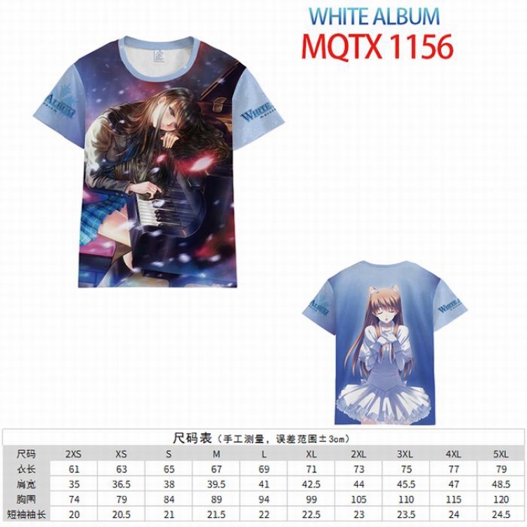 WHITE ALBUM Full color printed short sleeve t-shirt 10 sizes from XXS to 5XL MQTX-1156