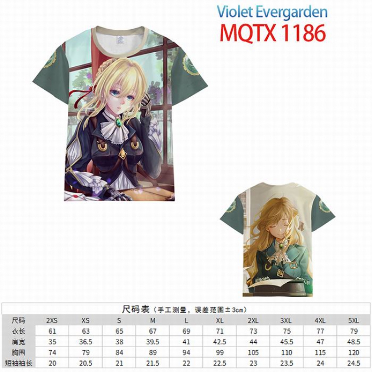 Violet Evergarden Full color printed short sleeve t-shirt 10 sizes from XXS to 5XL MQTX-1186