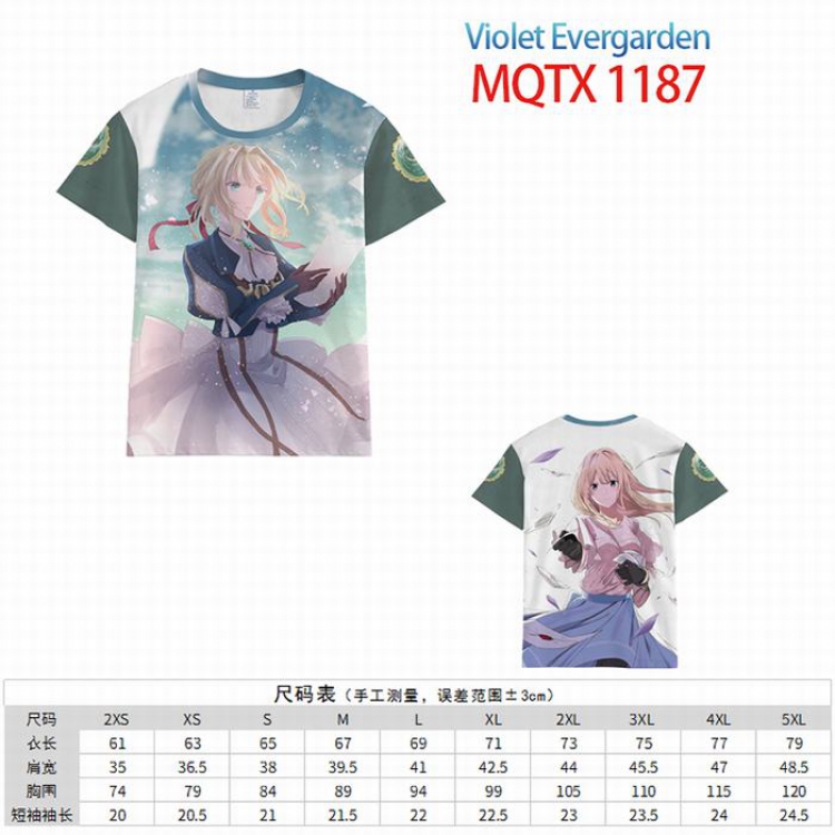 Violet Evergarden Full color printed short sleeve t-shirt 10 sizes from XXS to 5XL MQTX-1187