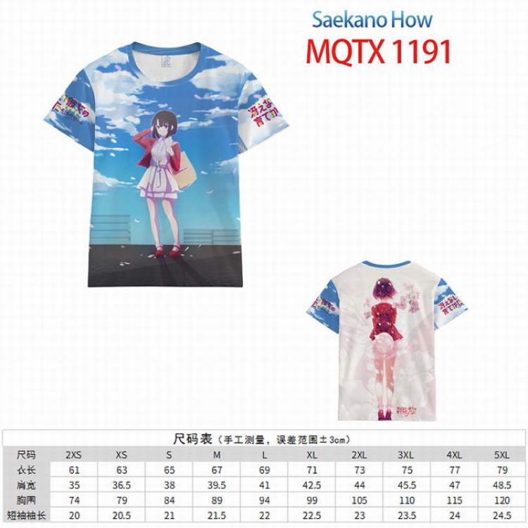 Saenai heroine no so Full color printed short sleeve t-shirt 10 sizes from XXS to 5XL MQTX-1191