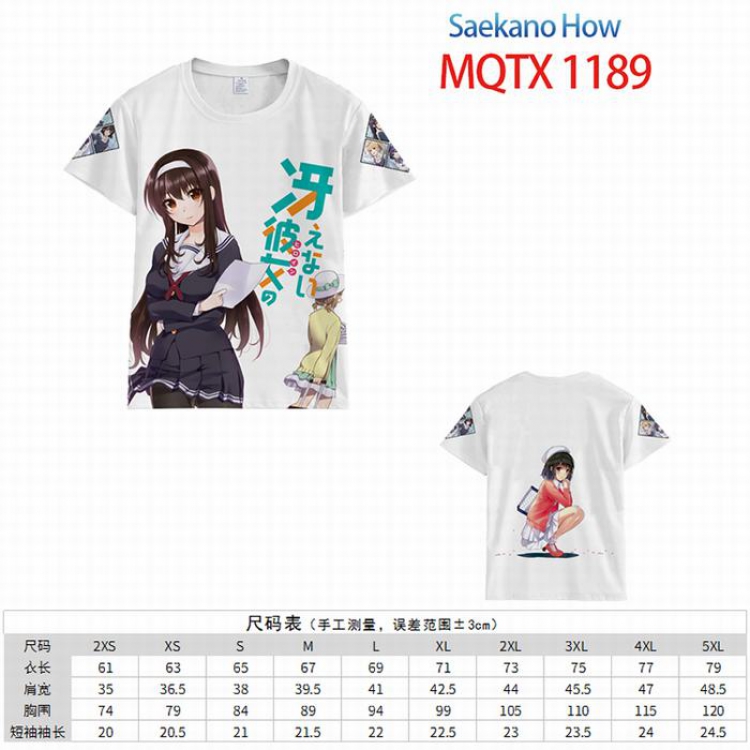 Saenai heroine no so Full color printed short sleeve t-shirt 10 sizes from XXS to 5XL MQTX-1189