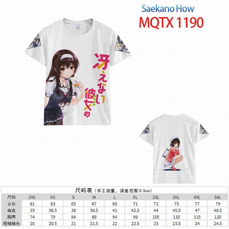 Saenai heroine no so Full color printed short sleeve t-shirt 10 sizes from XXS to 5XL MQTX-1190