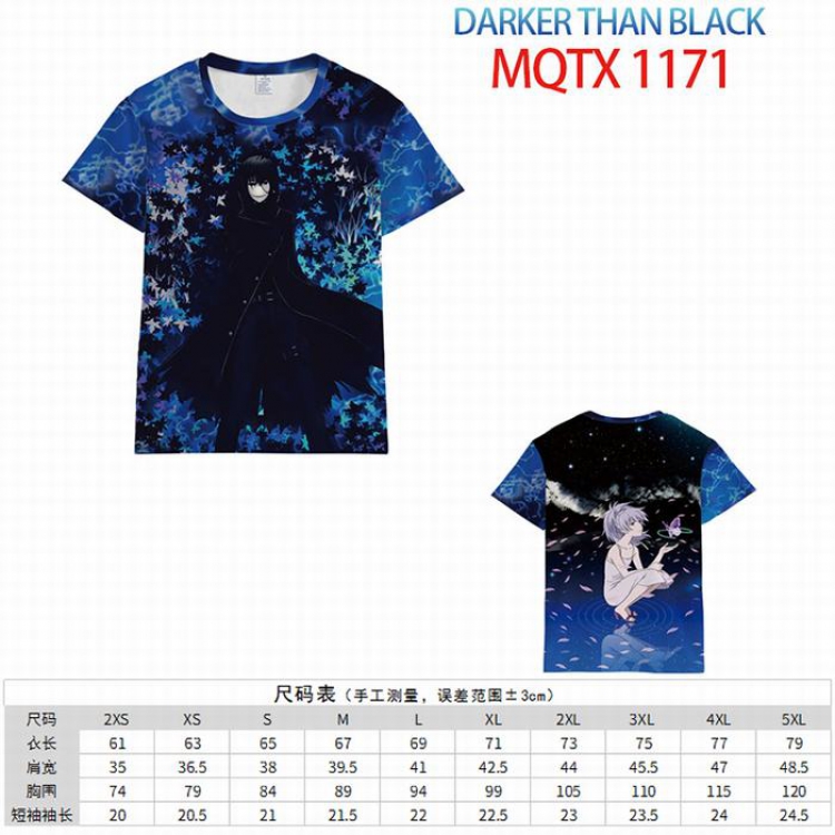Darker than black Full color printed short sleeve t-shirt 10 sizes from XXS to 5XL MQTX-1171
