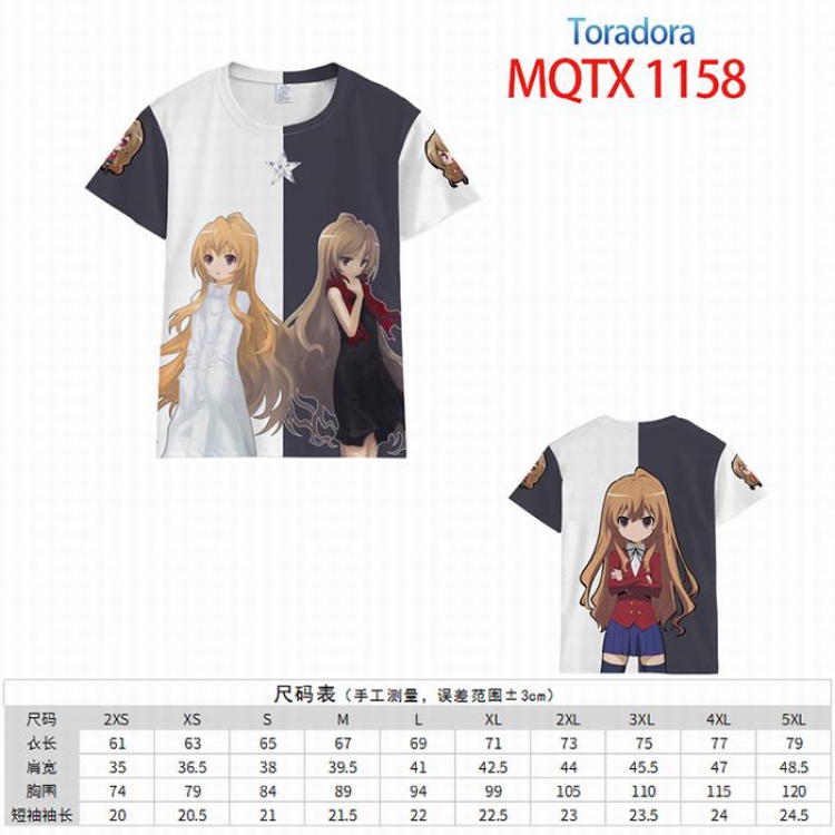Toradora!  Full color printed short sleeve t-shirt 10 sizes from XXS to 5XL MQTX-1158