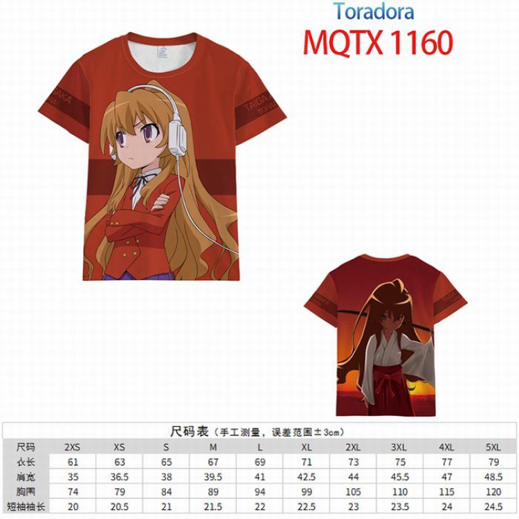 Toradora!  Full color printed short sleeve t-shirt 10 sizes from XXS to 5XL MQTX-1160
