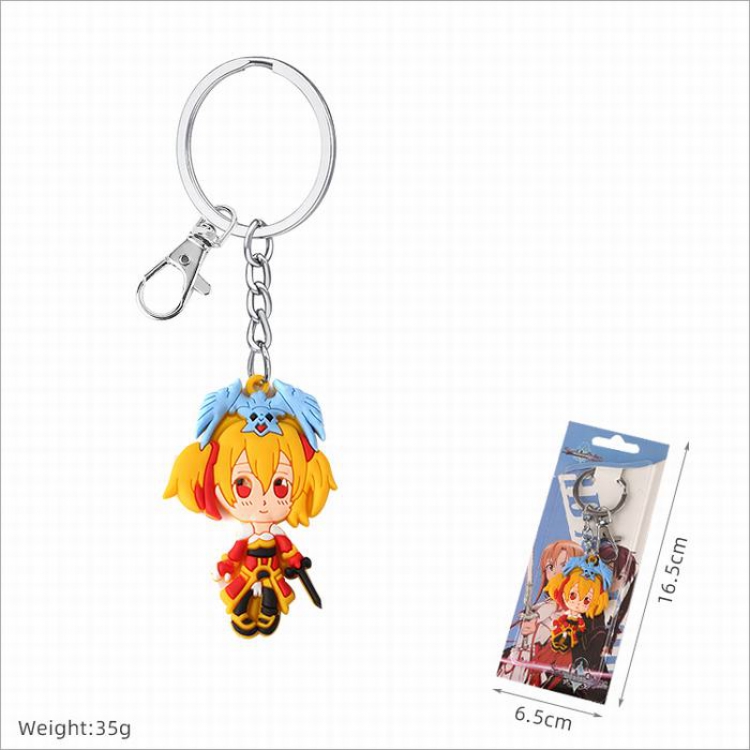 Sword Art Online Double-sided soft rubber Keychain pendant price for 5 pcs