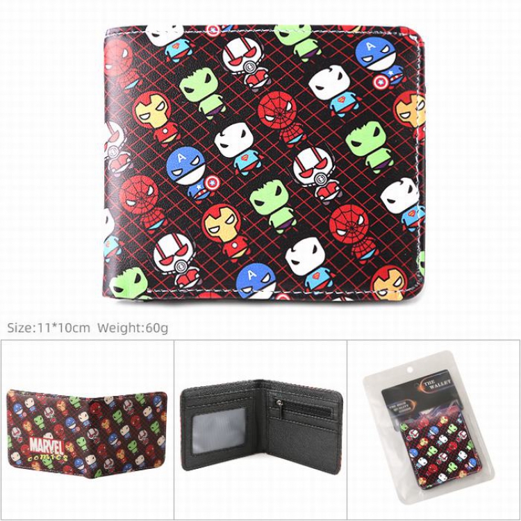 The avengers allianc Full color Twill two-fold short wallet Purse 11X10CM