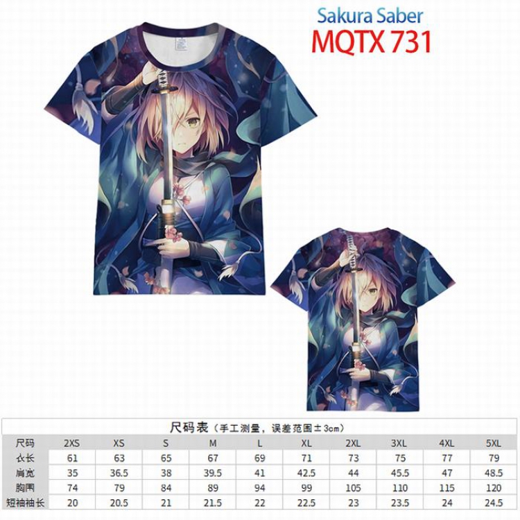 Fate/stay night Sakura Saber Full color short sleeve t-shirt 10 sizes from 2XS to 5XL MQTX-731