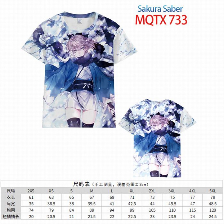 Fate/stay night Sakura Saber Full color short sleeve t-shirt 10 sizes from 2XS to 5XL MQTX-733