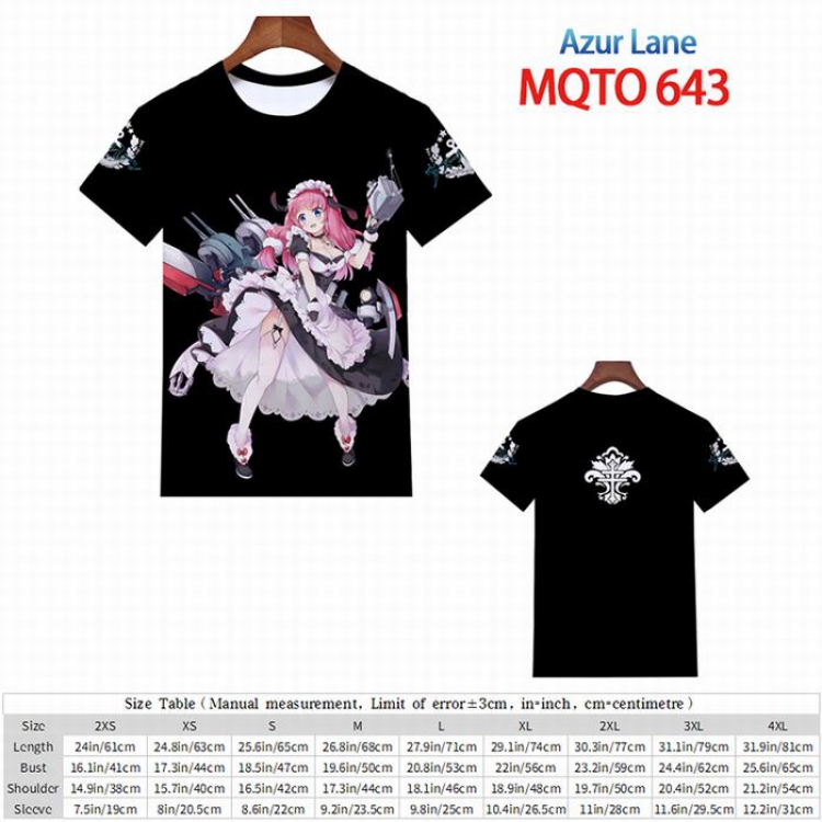 Azur Lane Full color short sleeve t-shirt 9 sizes from 2XS to 4XL MQTO-643