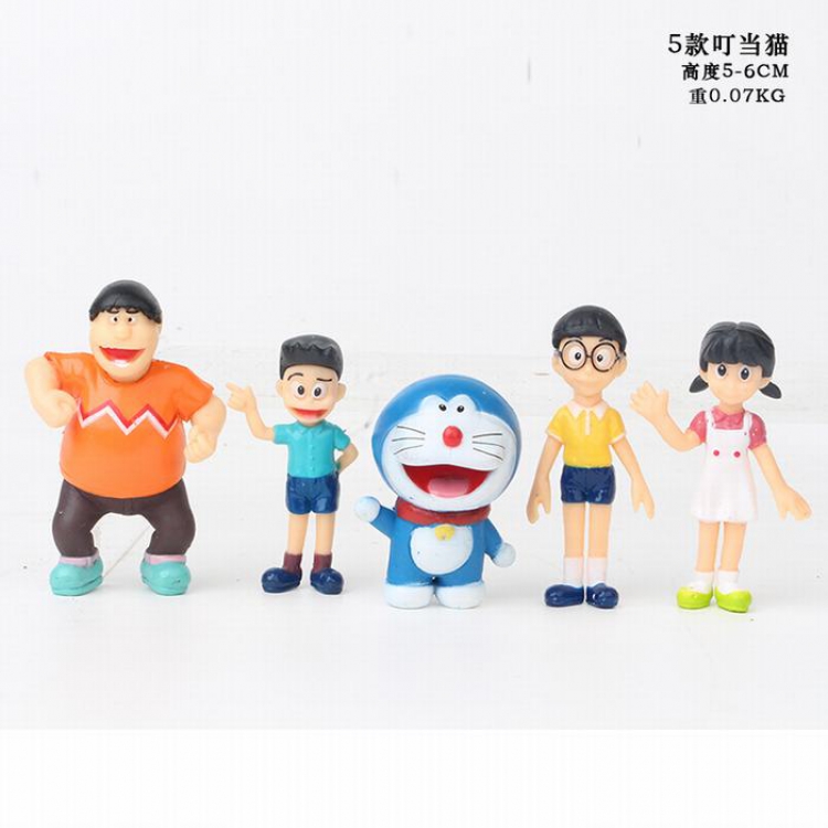 Doraemon a set of 5 Bagged Figure Decoration Model 6CM 0.07KG