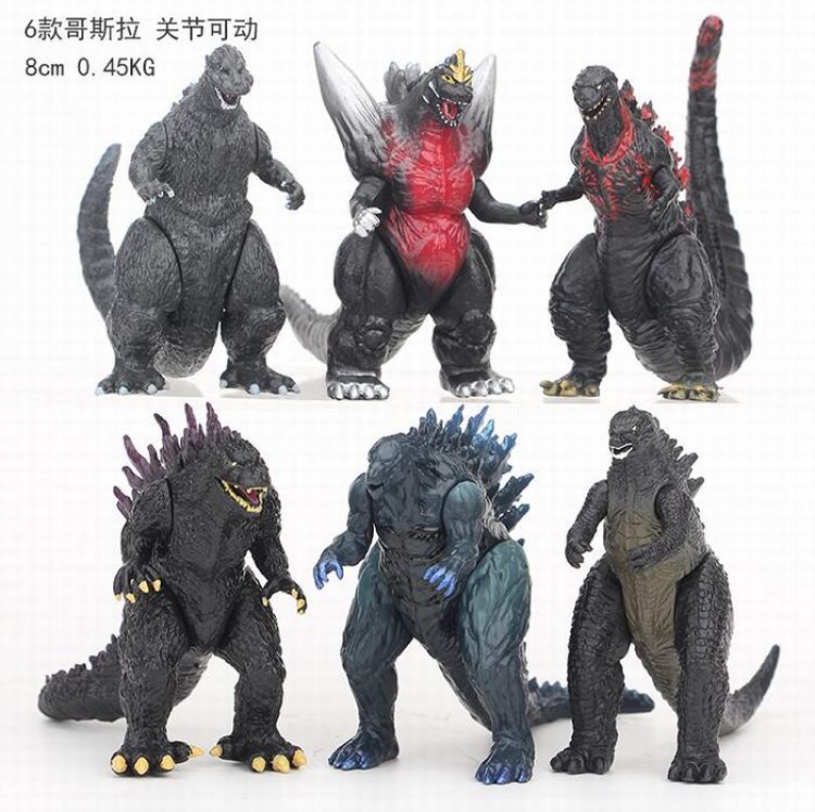 Godzilla a set of 6 Bagged Figure Decoration Model 8CM 0.45KG