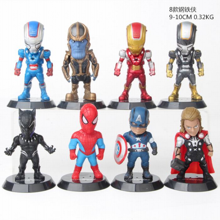 The Avengers a set of 8 Bagged Figure Decoration Model 9-10CM 0.32KG