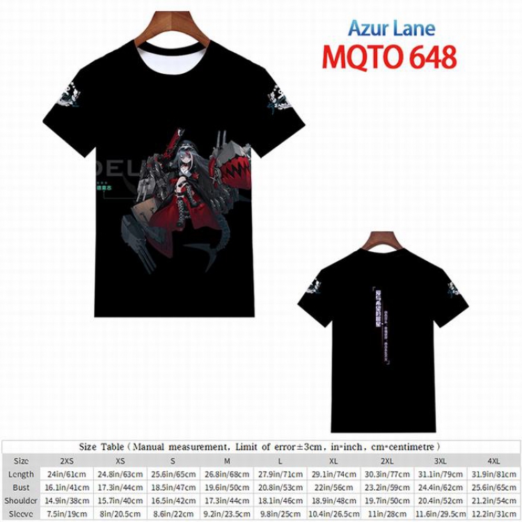 Azur Lane Full color short sleeve t-shirt 9 sizes from 2XS to 4XL MQTO-648