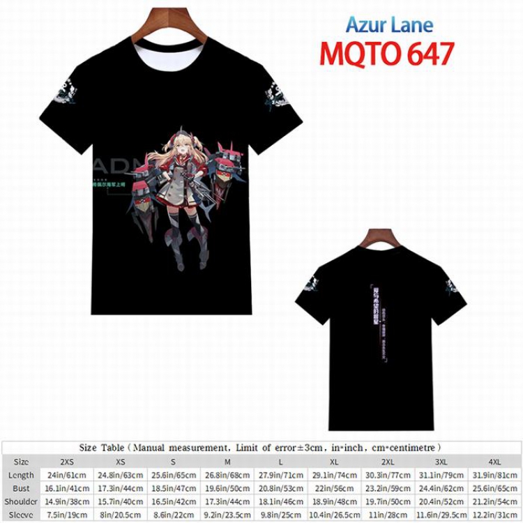 Azur Lane Full color short sleeve t-shirt 9 sizes from 2XS to 4XL MQTO-647