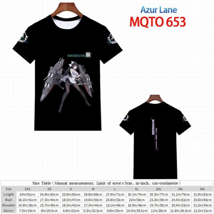 Azur Lane Full color short sleeve t-shirt 9 sizes from 2XS to 4XL MQTO-653