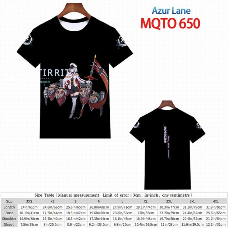 Azur Lane Full color short sleeve t-shirt 9 sizes from 2XS to 4XL MQTO-650