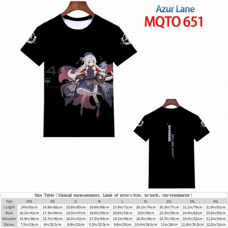 Azur Lane Full color short sleeve t-shirt 9 sizes from 2XS to 4XL MQTO-651