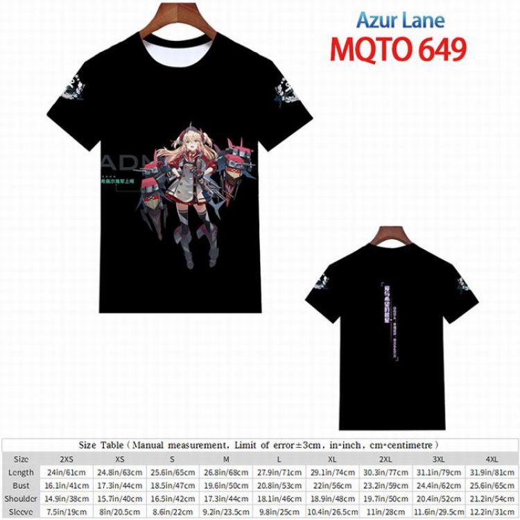 Azur Lane Full color short sleeve t-shirt 9 sizes from 2XS to 4XL MQTO-649