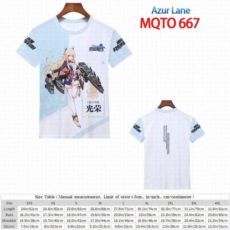Azur Lane Full color short sleeve t-shirt 9 sizes from 2XS to 4XL MQTO-667