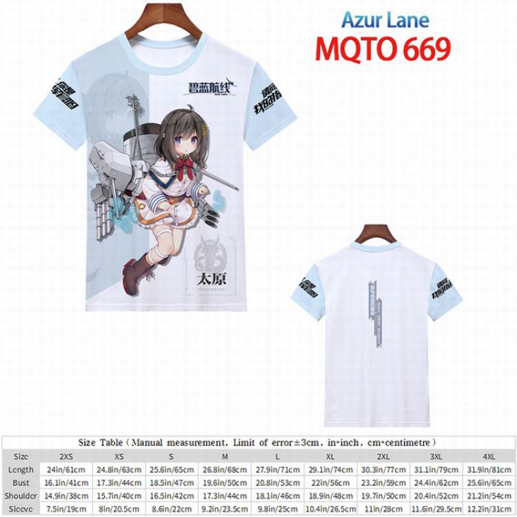 Azur Lane Full color short sleeve t-shirt 9 sizes from 2XS to 4XL MQTO-669