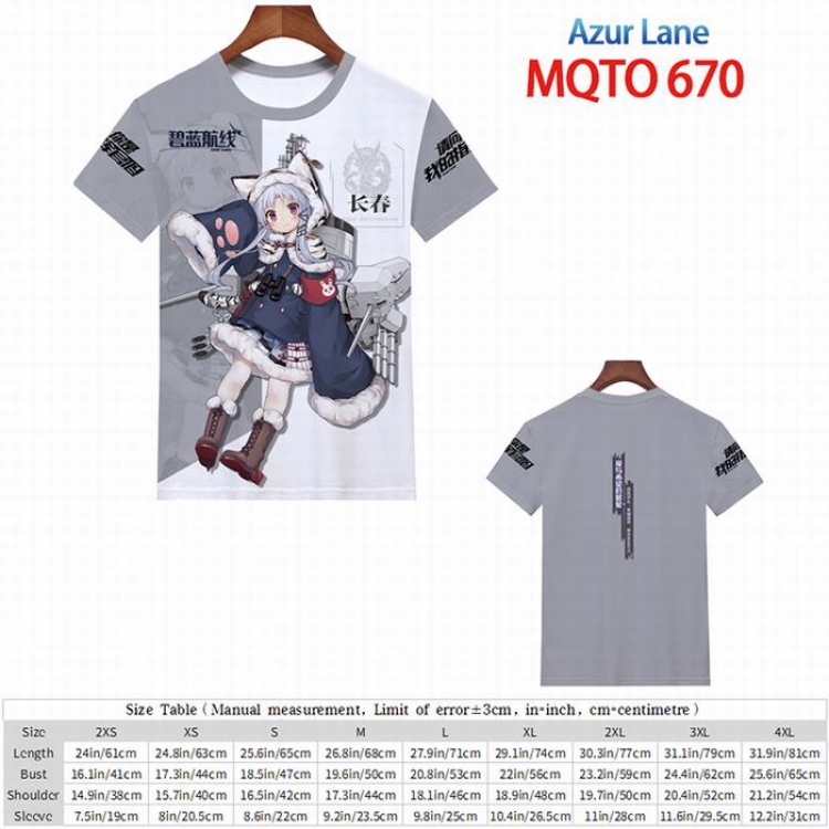 Azur Lane Full color short sleeve t-shirt 9 sizes from 2XS to 4XL MQTO-670